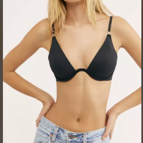 Free People Other - Free People Intamitly Ari Plunge Underwire Neo Bra in Black Size 36B New